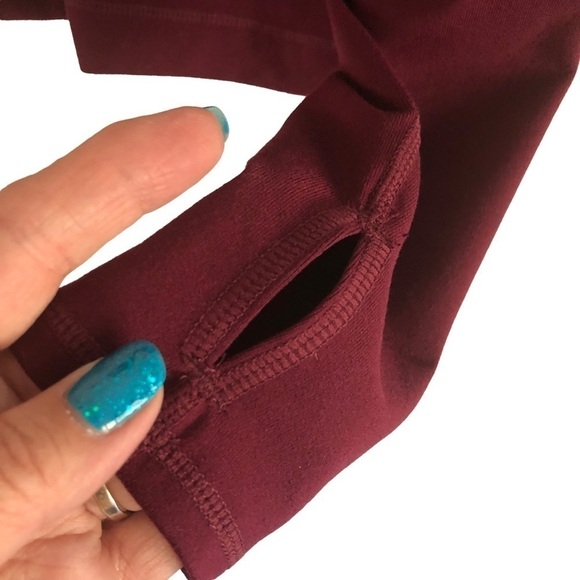 Zella Athletic Running Jacket Mock Neck Double Zip Maroon Medium - Picture 4 of 8